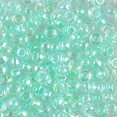 Light Mint Green Lined Crystal AB: Miyuki 6/0