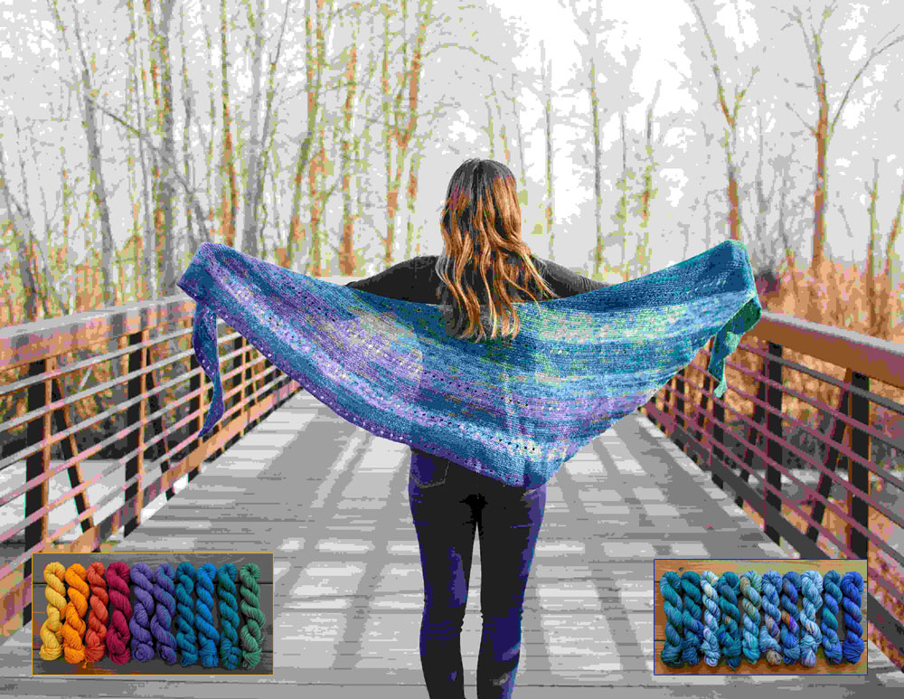 Transitions Shawl Kits from Mountain Colors, Earthfaire