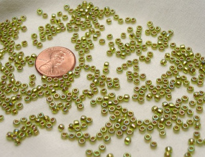 Gold Lined Rainbow Peridot : Toho 6/0 Seed Beads - 