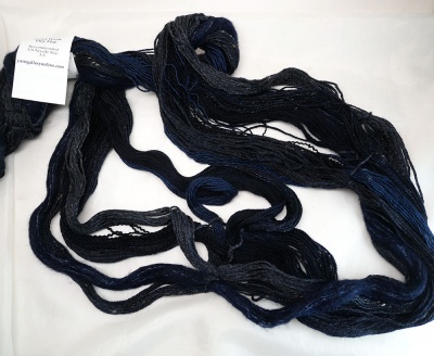 The Cobalt bundle opened so you can better see the eight individual yarns.