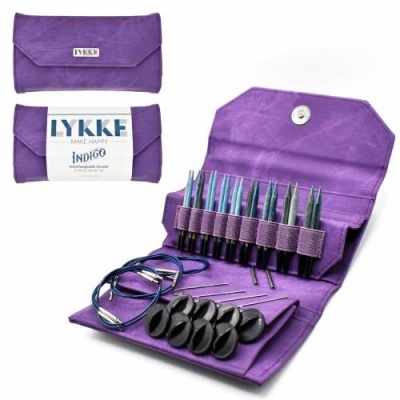 Lykke Interchangeable Set: 3.5" Tips: Indigo: Violet Fabric Case