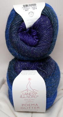 Laines du Nord Poema Glitter Yarn, 607 Blue-Midnight-Purple