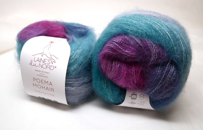 Poema Mohair #7 Magenta-Teal-Denim (free pattern)