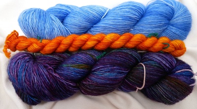 These are the yarns of our kits though there will be two of the unicorn tails in each.