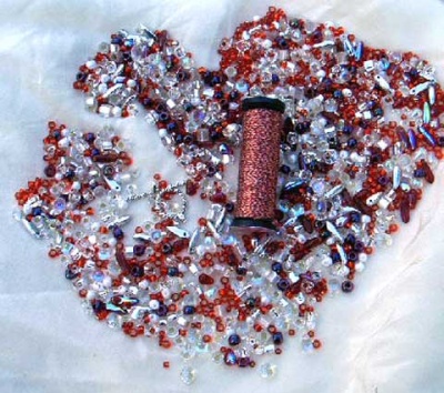 Bead Soup Bracelet/ Holidays/ Candy Cane - 