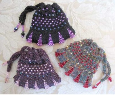 Beaded Drawstring Purse/ Kit - 