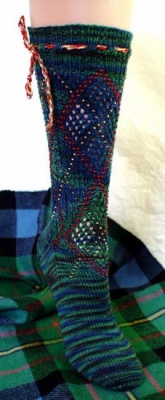 Beaded Faux Argyle Socks/ Pattern by Jackie E-S - Socks