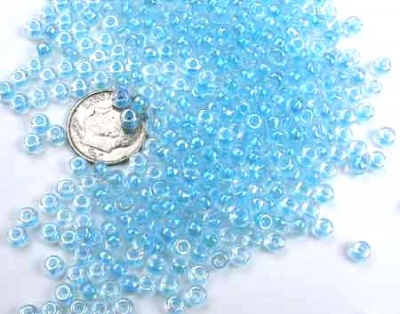 Glacier Blue Lined Crystal AB: Miyuki Seed Beads 6/0 - 