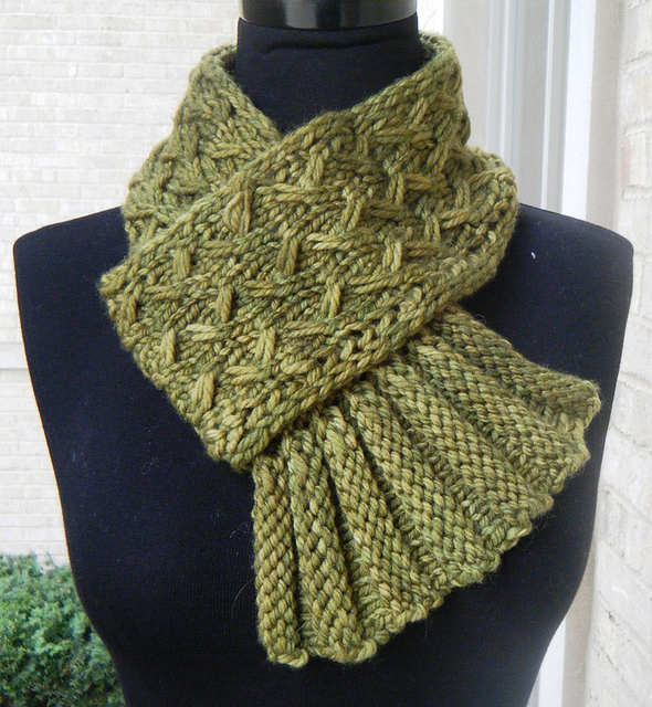 Twist and Flounce/ Scarf Pattern by She-Knits, Earthfaire